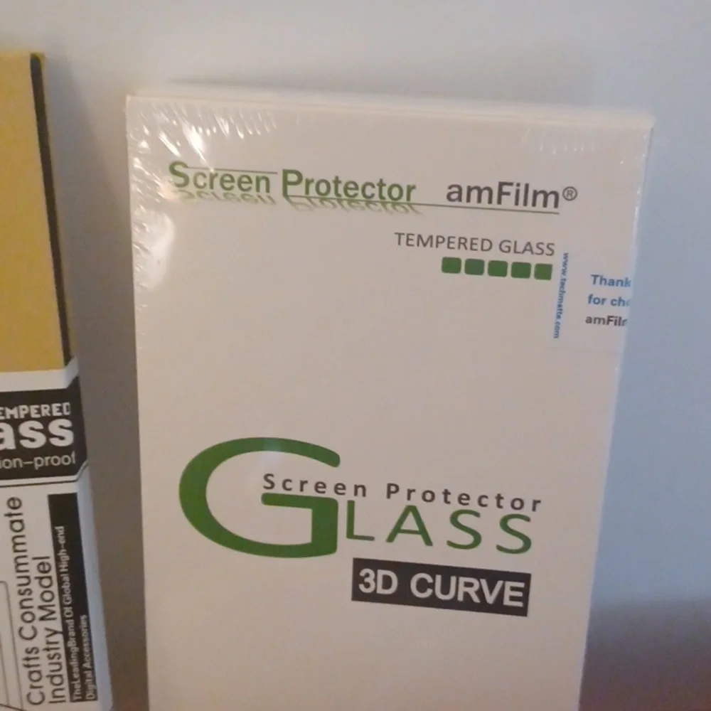 Tempered Glass Screen Protectors - Yellow, White & Gold Packaging